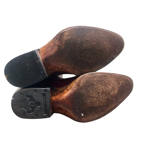 Vintage Eel Skin Leather Cowboy Boots Womens 8 Red Western Cowgirl Pointed Toe - Picture 13 of 16